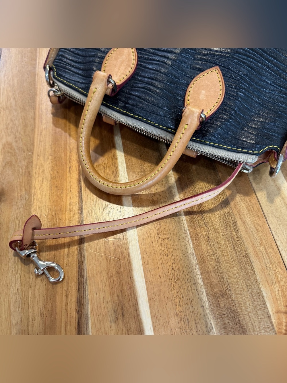 Dooney & Bourke Black Leather Satchel with Tan Accents - Picture 11 of 14